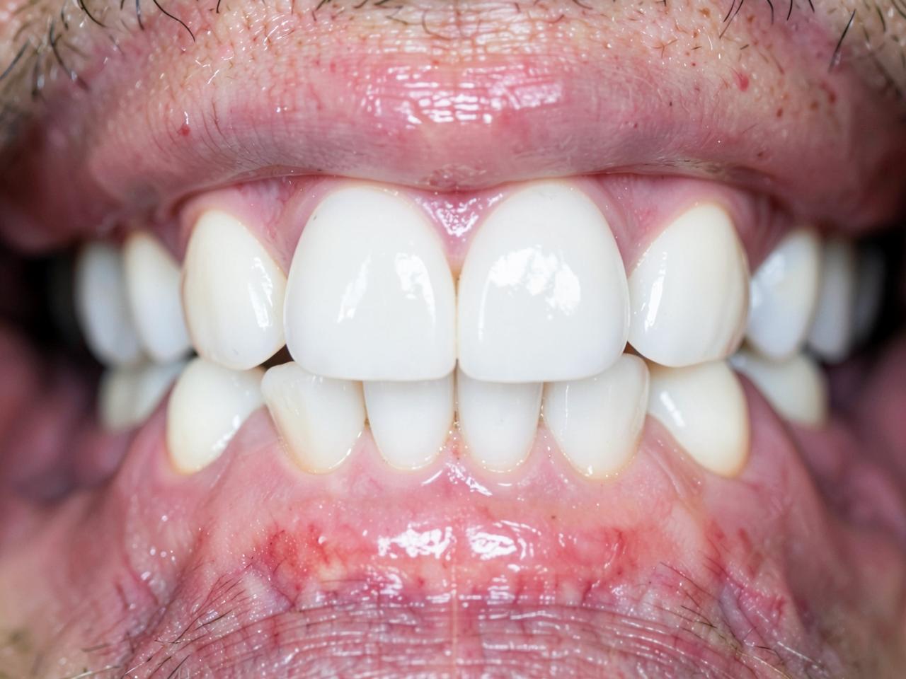 Vista posterior a la limpieza dental